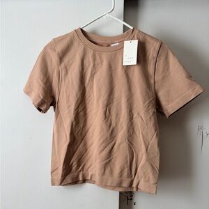 A New Day Women's Short Sleeve Brown Tee